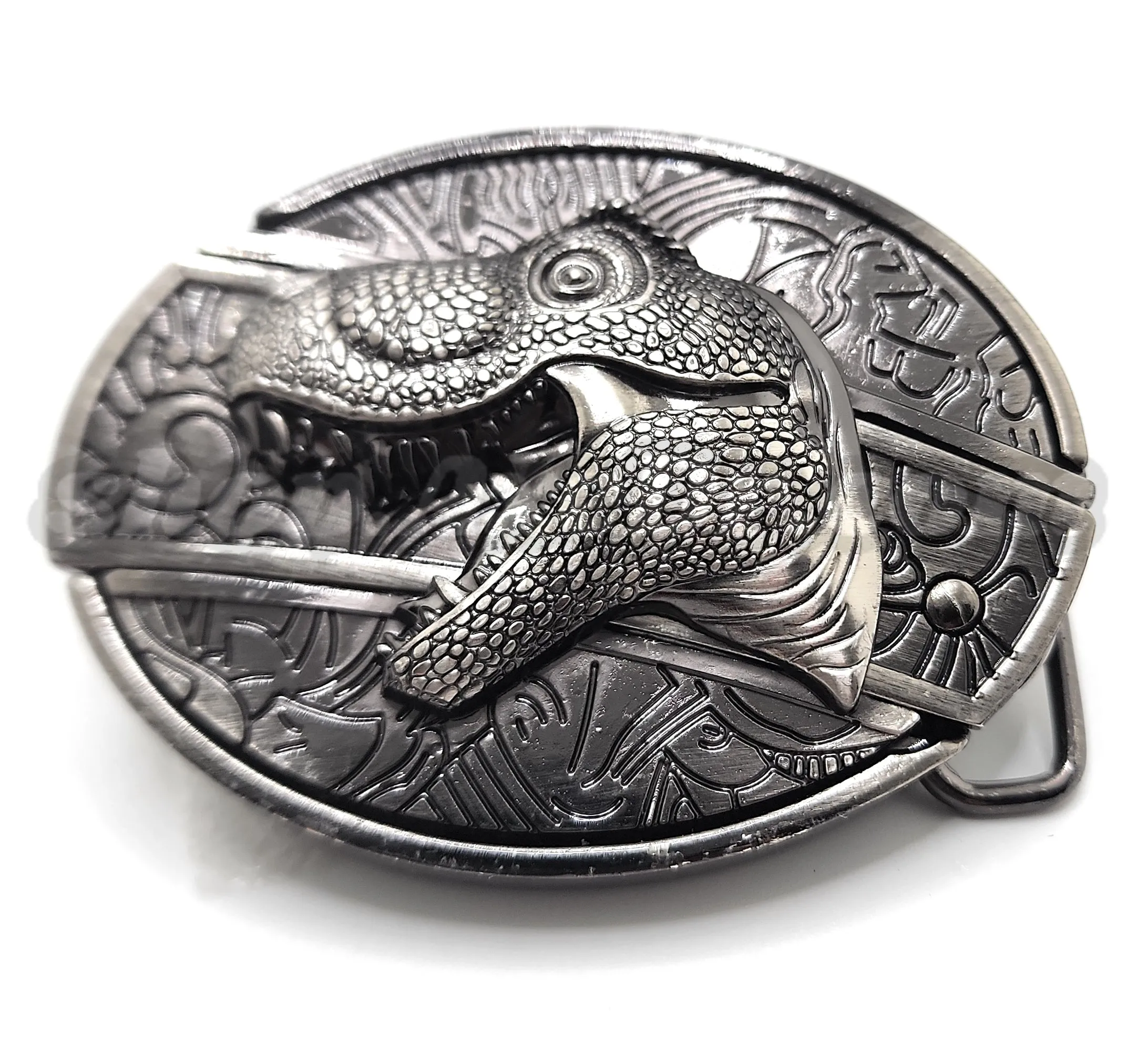 T-Rex Dinosaur Head Folding Knife Belt Buckle