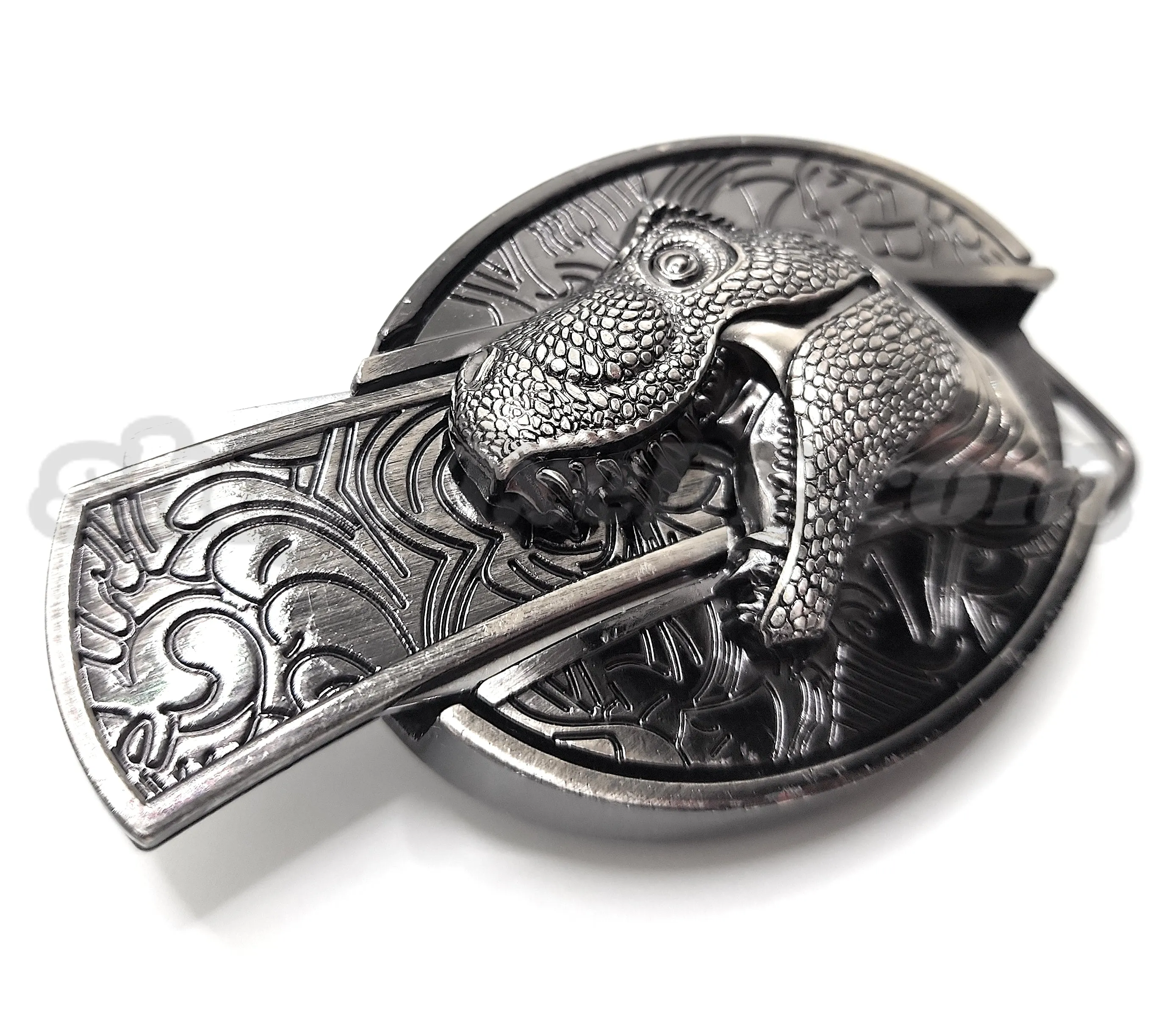 T-Rex Dinosaur Head Folding Knife Belt Buckle