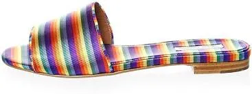 Tabitha Simmons Sprinkles Rainbow Stripe Silk