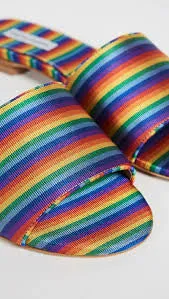 Tabitha Simmons Sprinkles Rainbow Stripe Silk