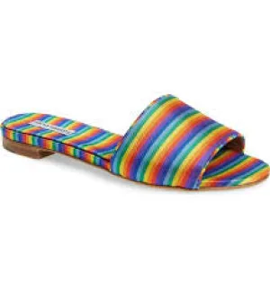 Tabitha Simmons Sprinkles Rainbow Stripe Silk