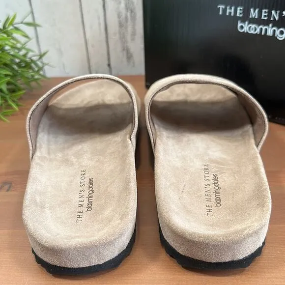 The Men's Store at Bloomingdale's Stone Suede Slide Sandals Size 9 $145