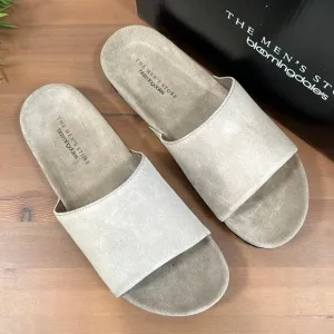 The Men's Store at Bloomingdale's Stone Suede Slide Sandals Size 9 $145