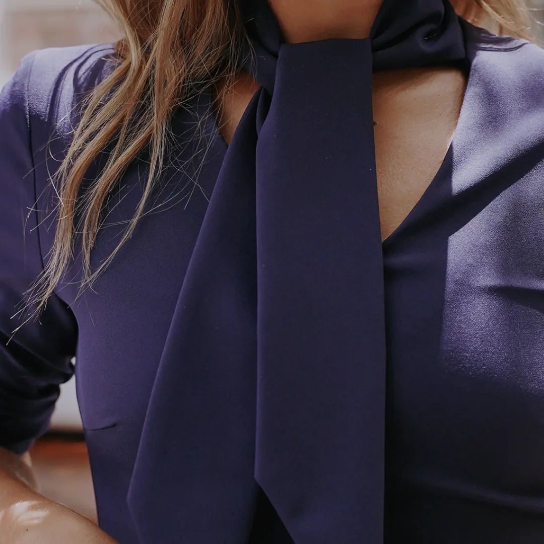 The Vienna Midi Dress in Navy