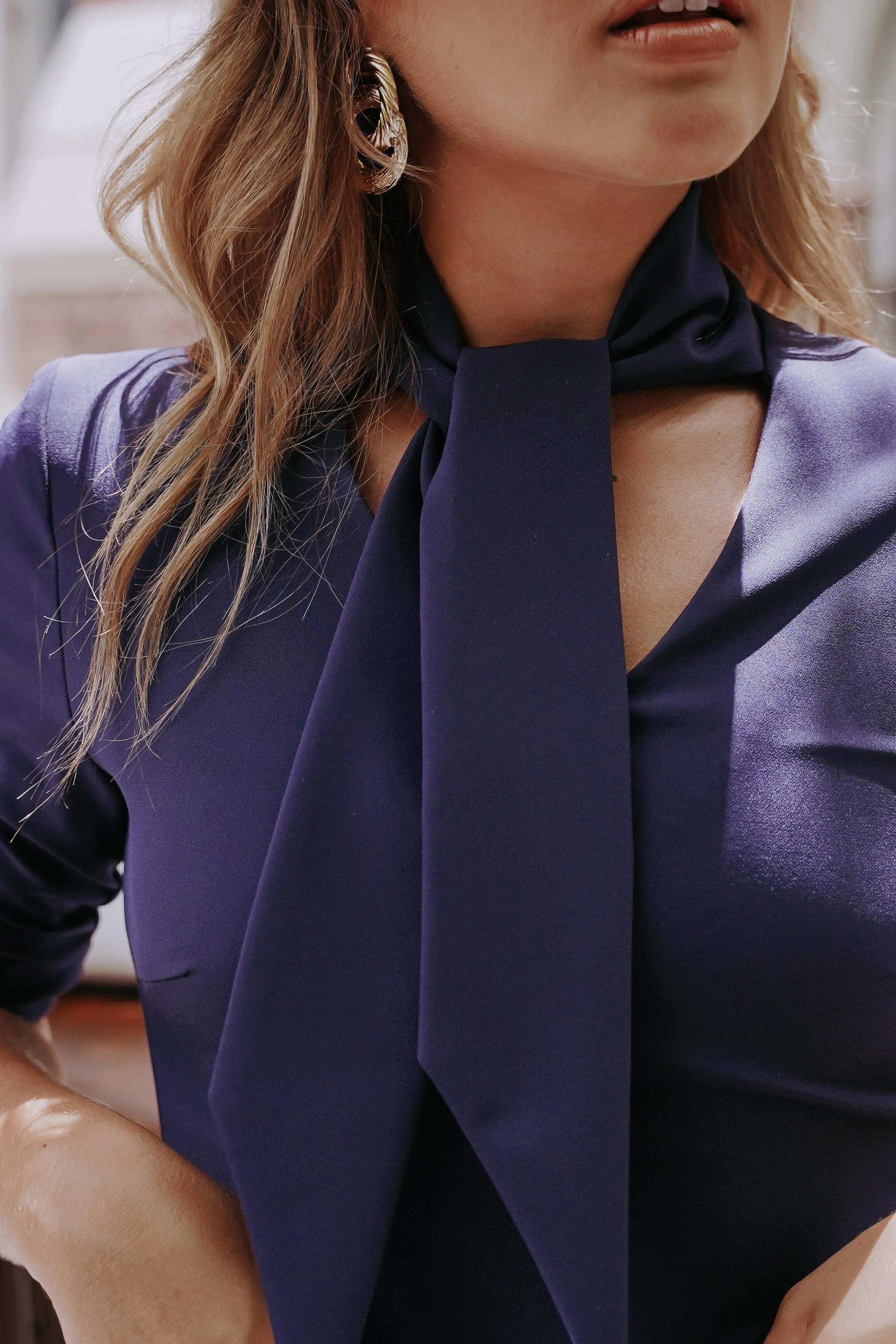 The Vienna Midi Dress in Navy