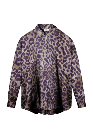 TILDE: ORGANIC SILK SHIRT IN LEOPARD PRINT