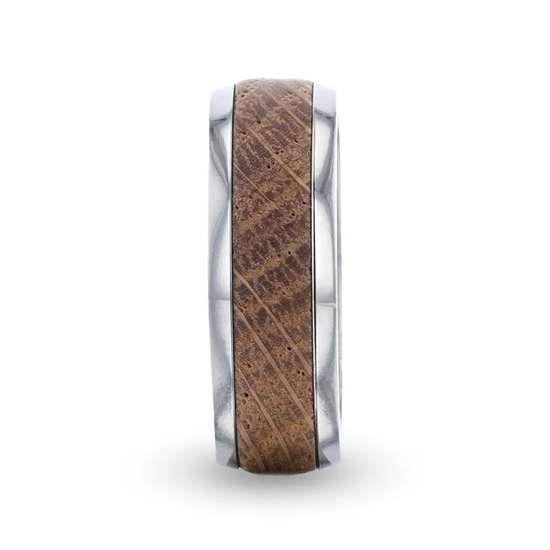 Titanium Ring Made From Genuine Whiskey Barrels Used By Jack Daniel's Distillery