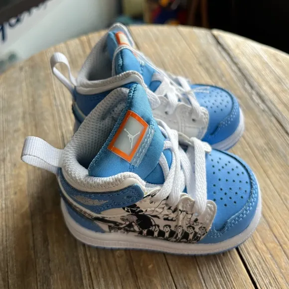 Toddler Jordan 1 Mid SS “Game Winner White/ Unvi Blue-Starfish