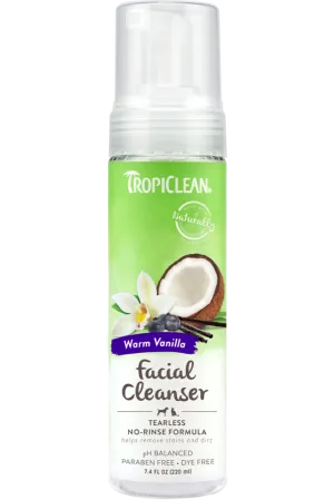 Tropiclean Warm Vanilla Waterless Facial Cleanser For Pets