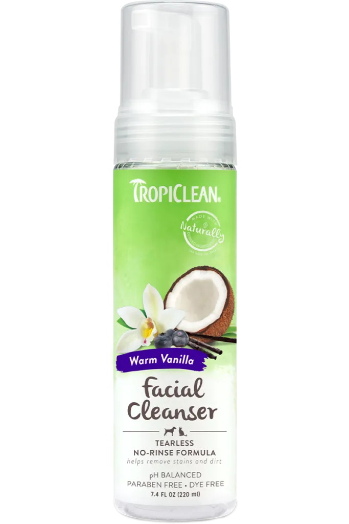 Tropiclean Warm Vanilla Waterless Facial Cleanser For Pets