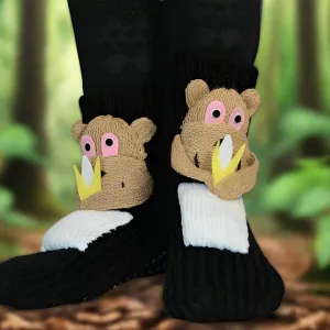 Unique 3D Knitted Monkey Design Socks - Warm & Gift-Worthy