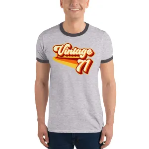 Vintage 1971 Warm Retro Lines Ringer T-Shirt