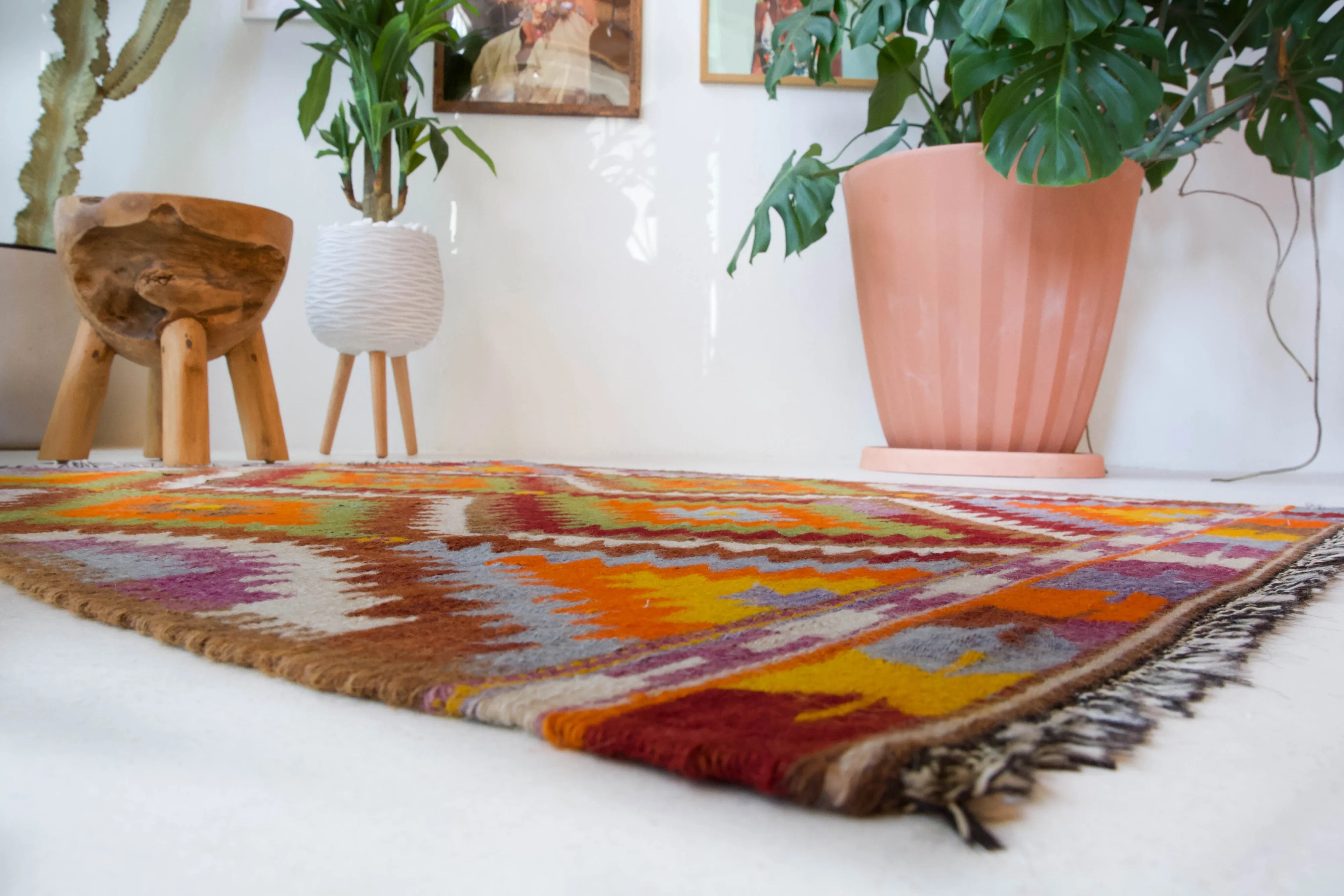 Vintage Antalya Kilim Rug 3'8"x4'9"