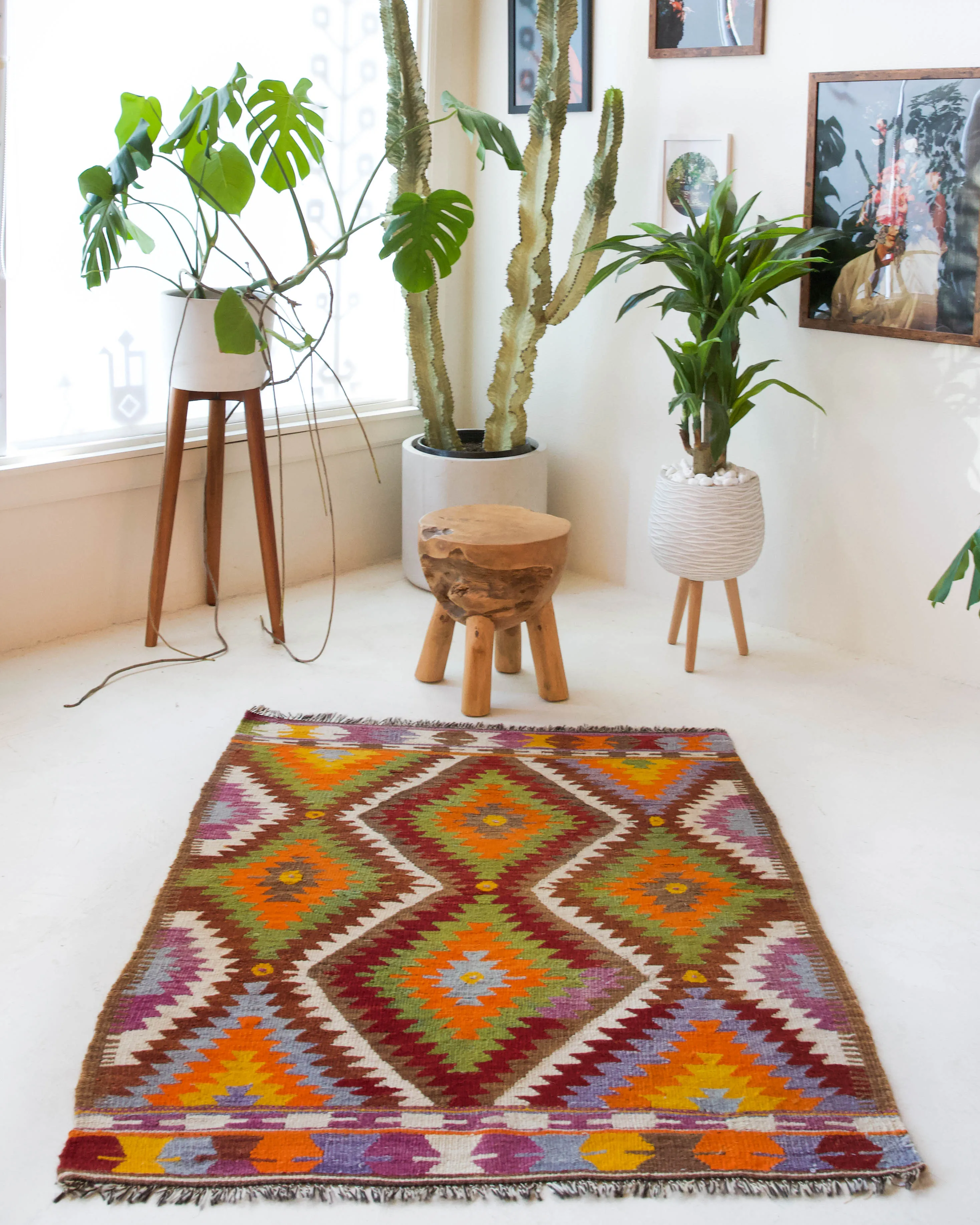 Vintage Antalya Kilim Rug 3'8"x4'9"