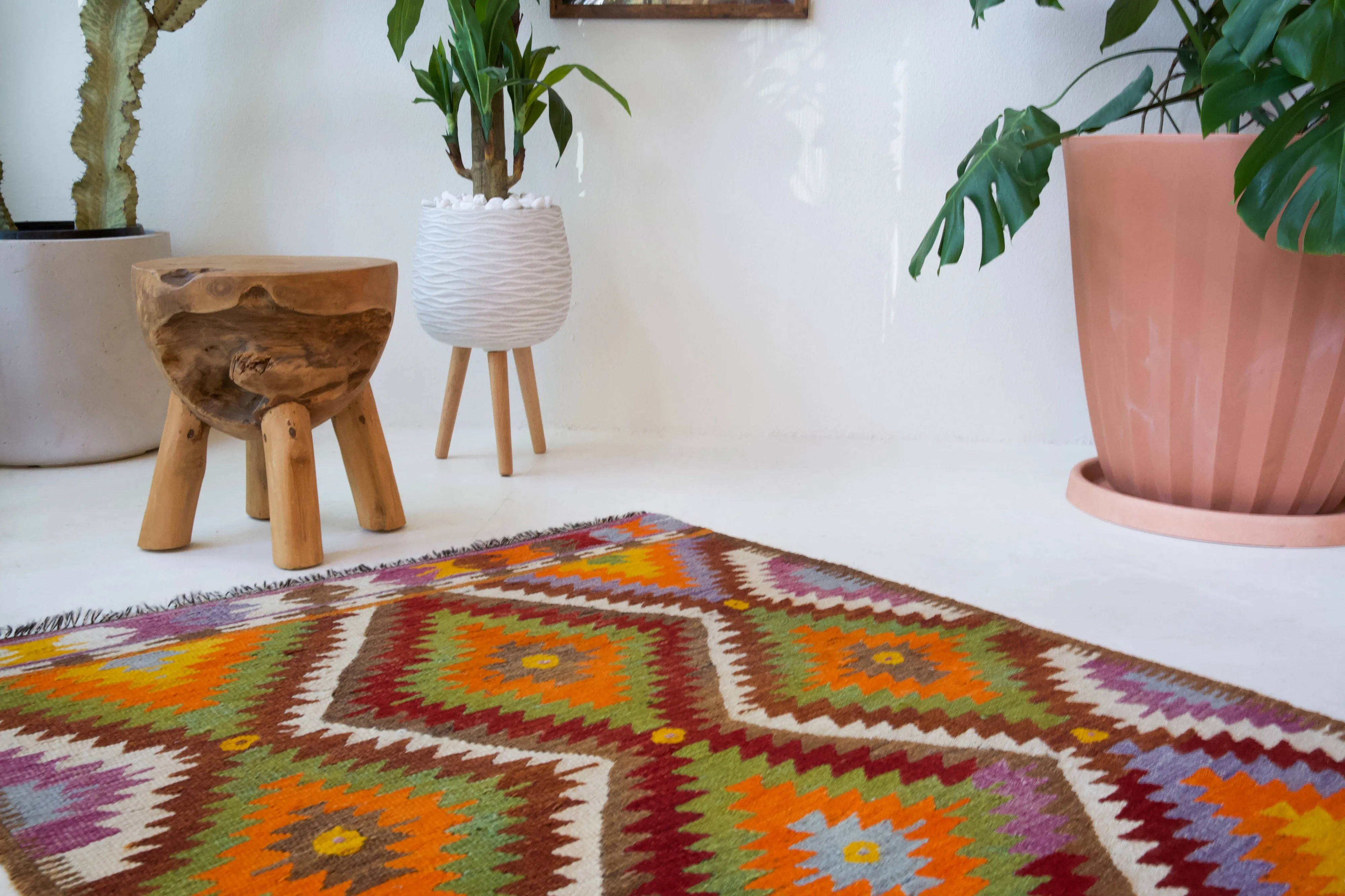 Vintage Antalya Kilim Rug 3'8"x4'9"