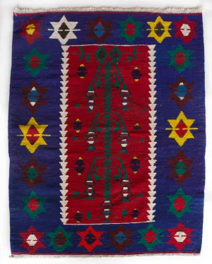 Vintage Oushak Kilim Rug 2'10"x4'1"