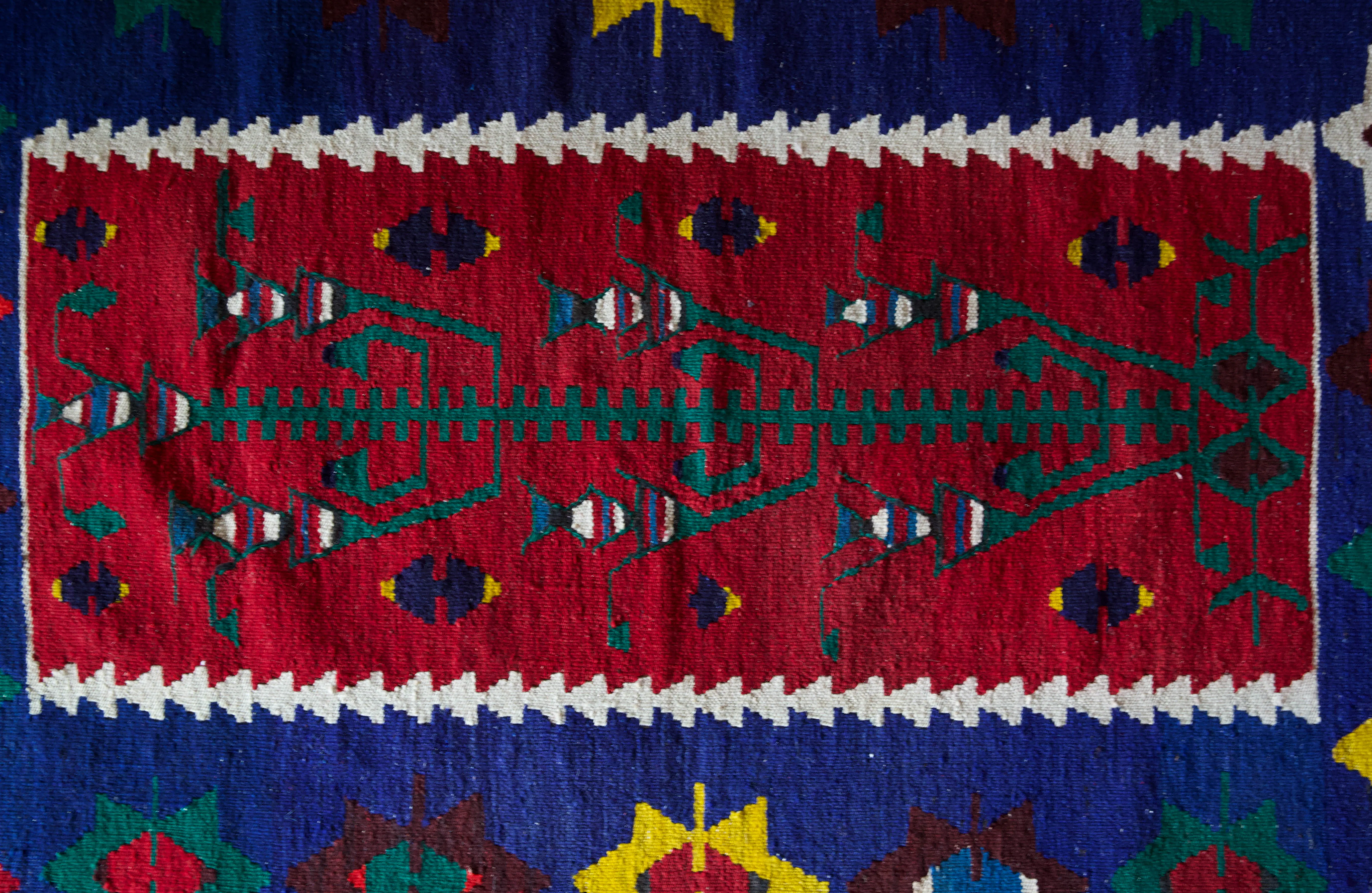 Vintage Oushak Kilim Rug 2'10"x4'1"