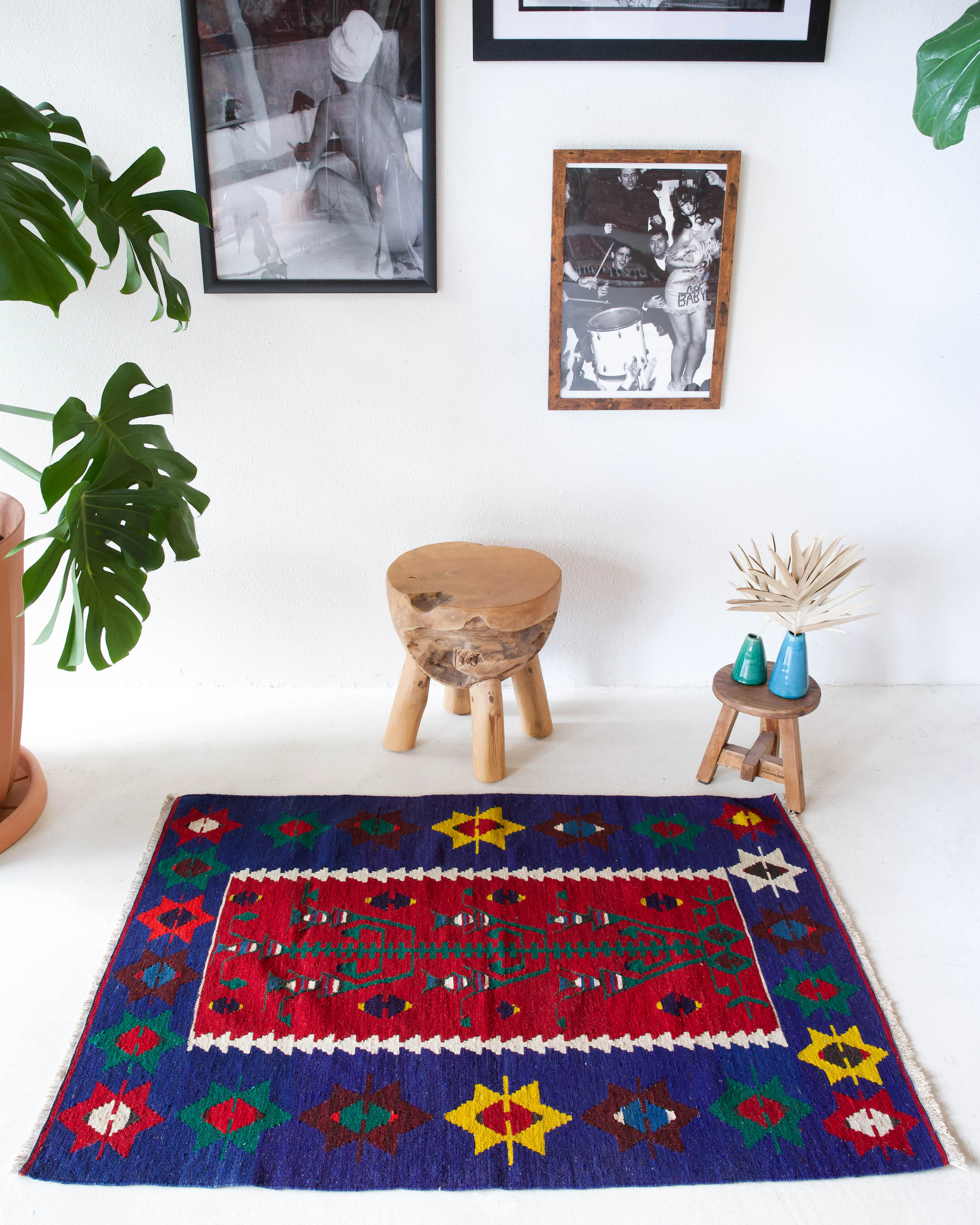 Vintage Oushak Kilim Rug 2'10"x4'1"