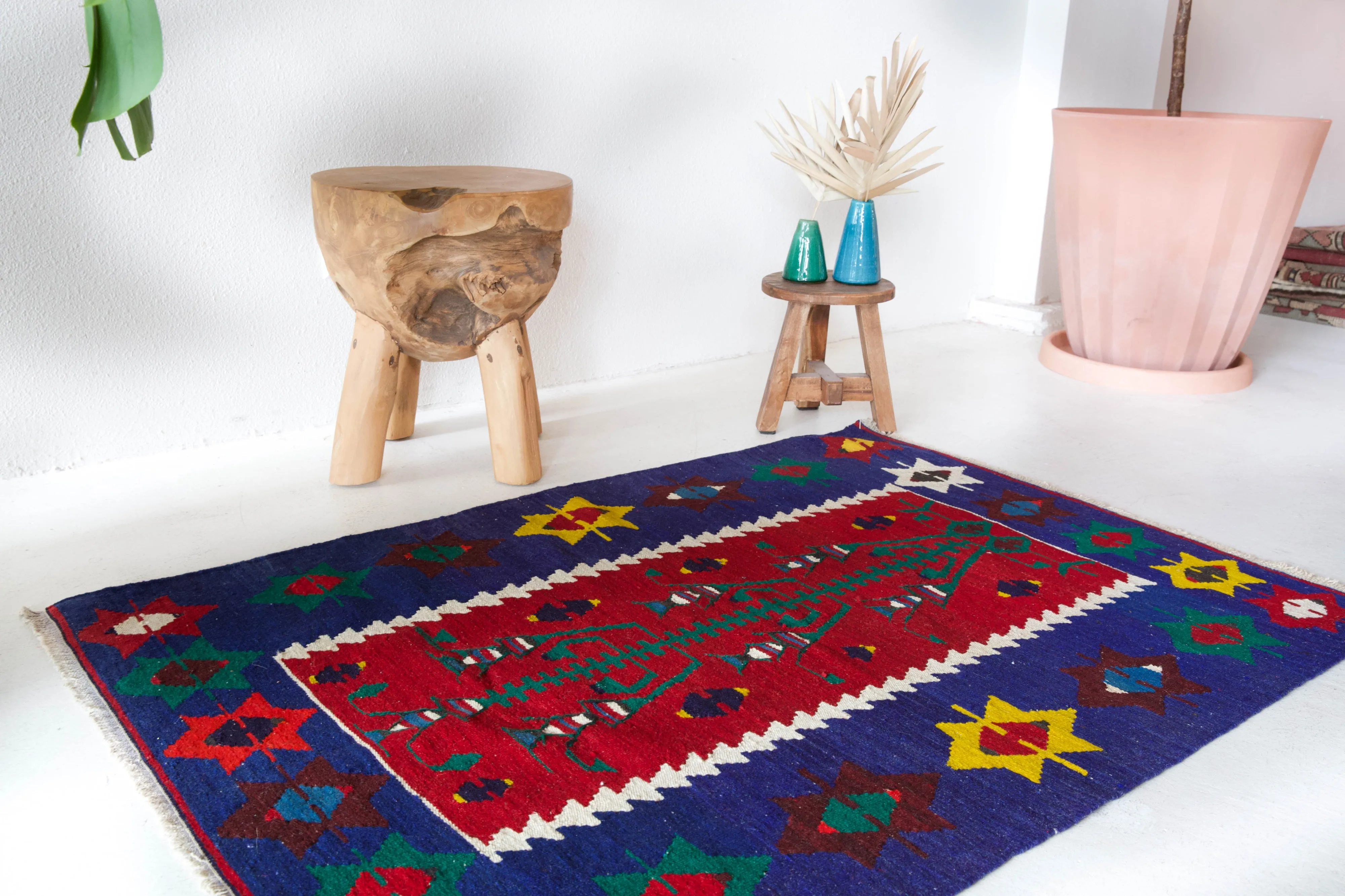 Vintage Oushak Kilim Rug 2'10"x4'1"