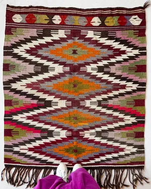 Vintage Toros Kilim Rug 3'9"x4'9"