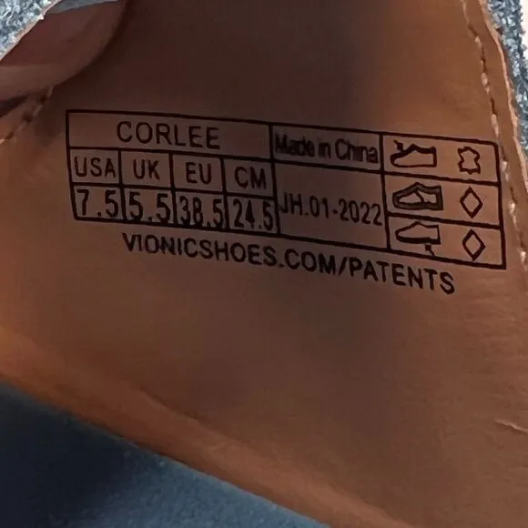 Vionic Corlee Suede Slide Supportive Sandals Sky H9646L1400 Women’s US 7.5 M NWB
