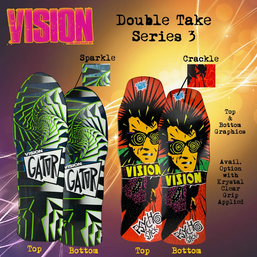 Vision Gator II "Double Take" Midnight Sparkle 10.25" Skateboard Deck