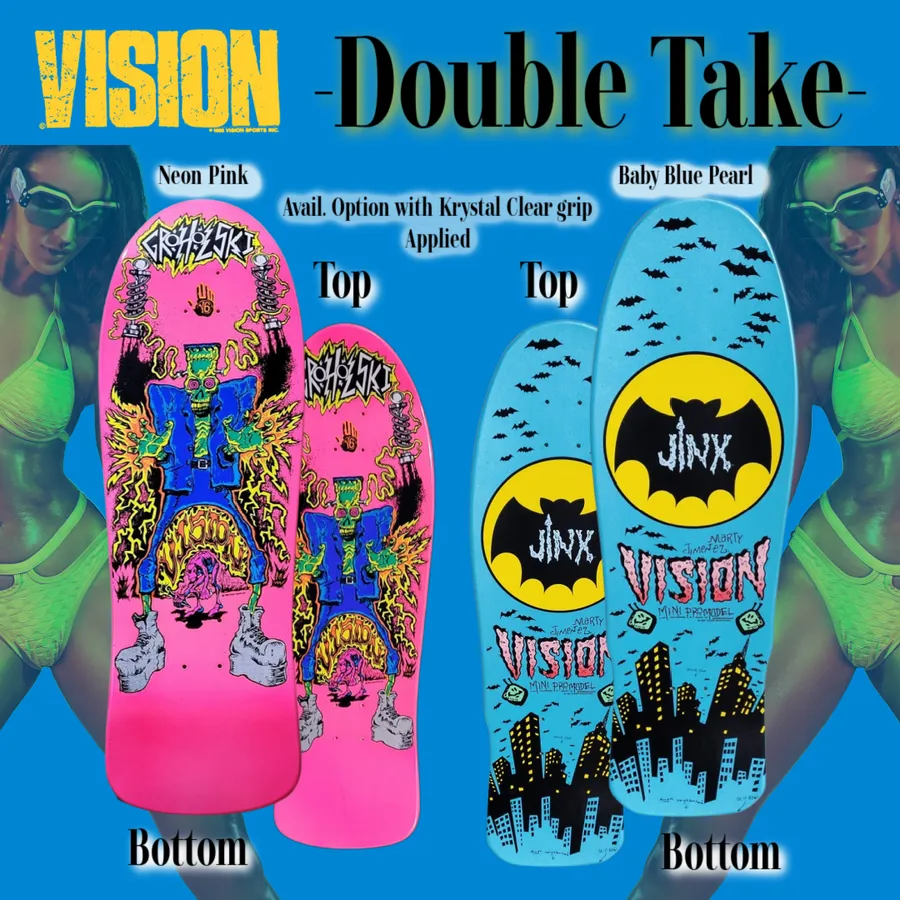 Vision Groholski Frankenstein "Double Take" Gripped Pink 10.25" Skateboard Deck