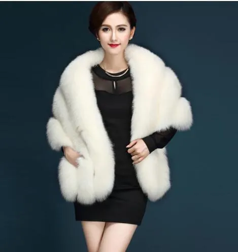 Warm Fur Bridal Shawl In Stock Wedding Cape
