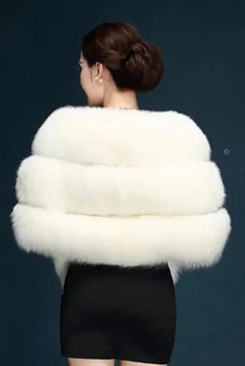 Warm Fur Bridal Shawl In Stock Wedding Cape