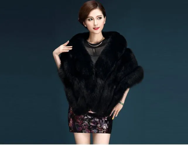 Warm Fur Bridal Shawl In Stock Wedding Cape