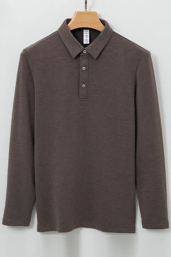 Warm POLO Shirt Men's Long Sleeve Acrylic Cashmere Sweater Men