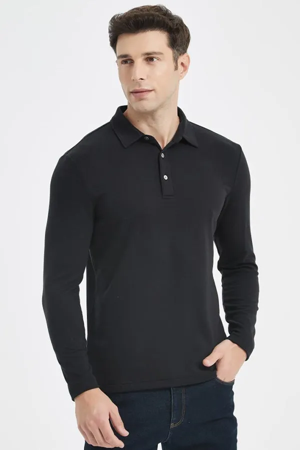 Warm POLO Shirt Men's Long Sleeve Acrylic Cashmere Sweater Men