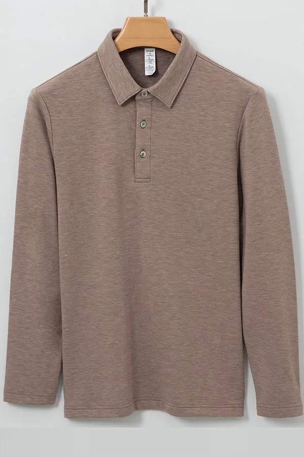 Warm POLO Shirt Men's Long Sleeve Acrylic Cashmere Sweater Men