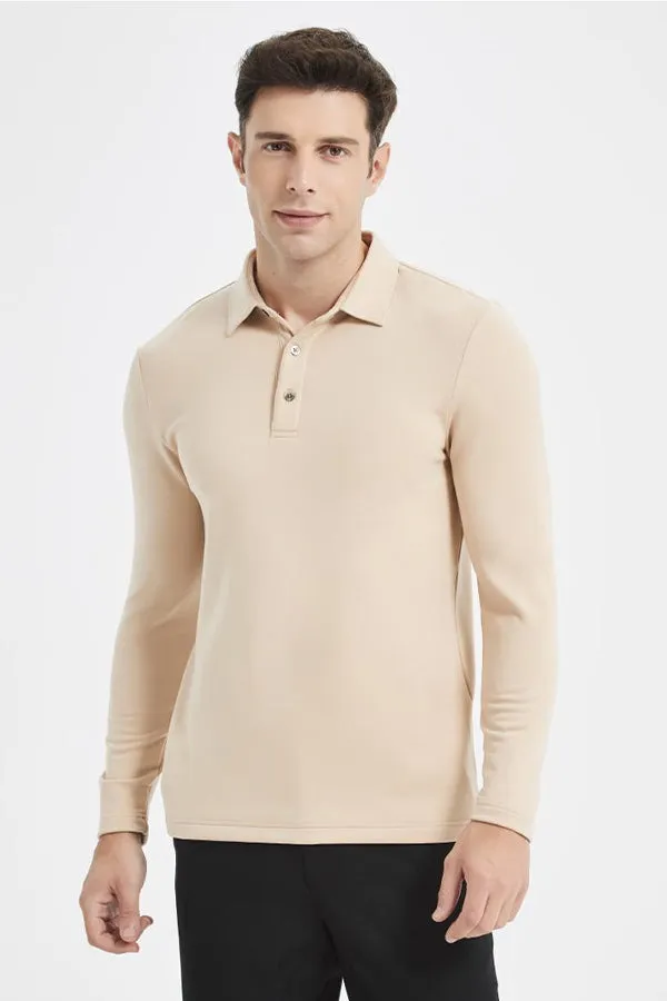 Warm POLO Shirt Men's Long Sleeve Acrylic Cashmere Sweater Men