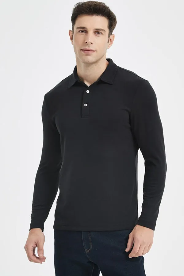 Warm POLO Shirt Men's Long Sleeve Acrylic Cashmere Sweater Men