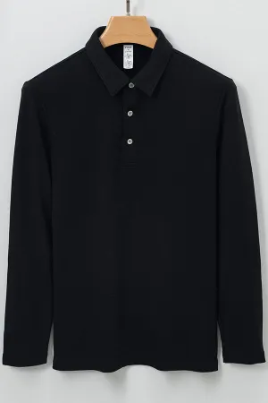 Warm POLO Shirt Men's Long Sleeve Acrylic Cashmere Sweater Men