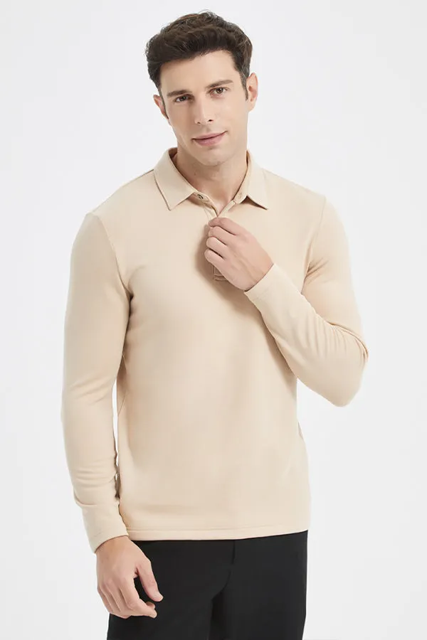 Warm POLO Shirt Men's Long Sleeve Acrylic Cashmere Sweater Men