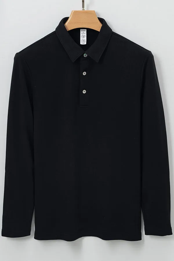 Warm POLO Shirt Men's Long Sleeve Acrylic Cashmere Sweater Men