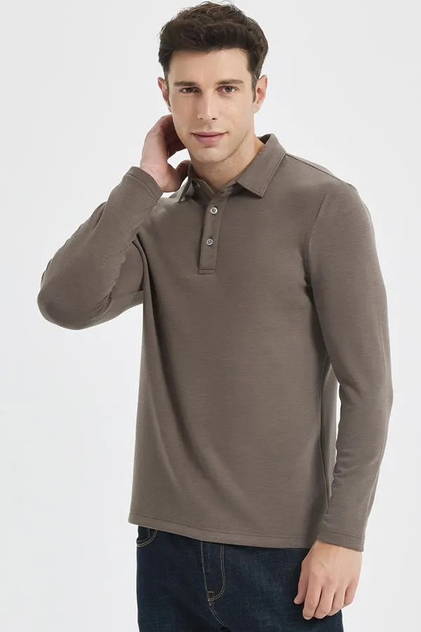 Warm POLO Shirt Men's Long Sleeve Acrylic Cashmere Sweater Men
