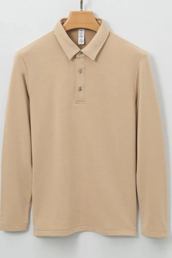 Warm POLO Shirt Men's Long Sleeve Acrylic Cashmere Sweater Men