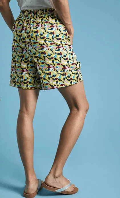 Weird Fish Sundance EcoVero™ Printed Summer Shorts Warm Olive