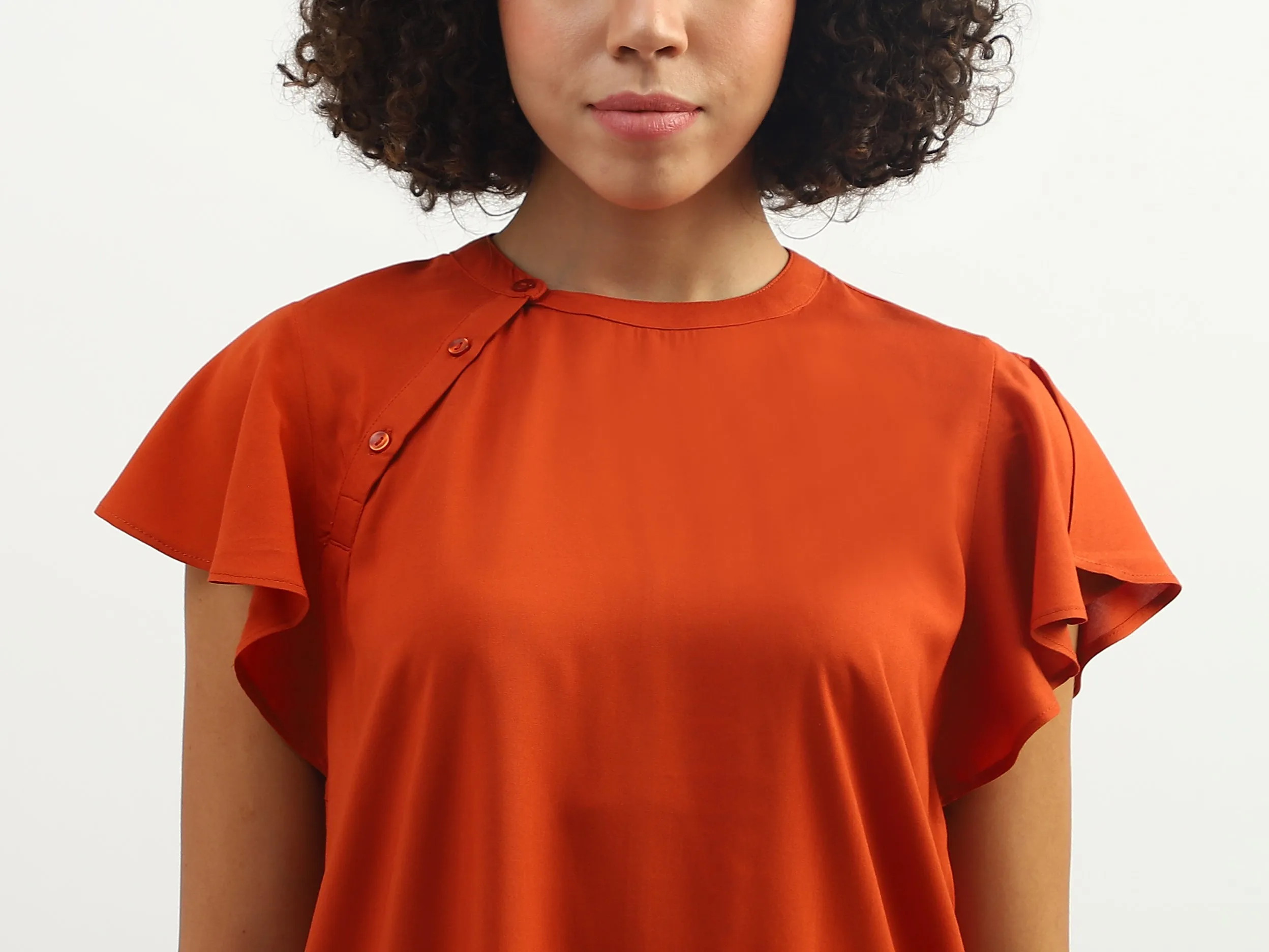 Women Solid Round Neck Top