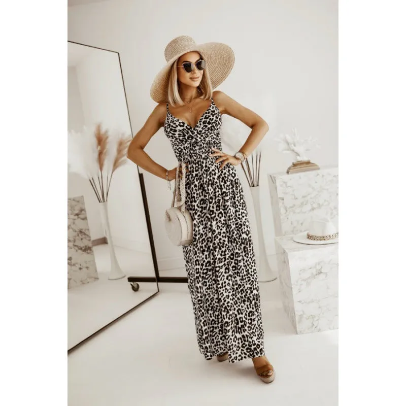 Women's Leopard Print Printing Slip Dress
