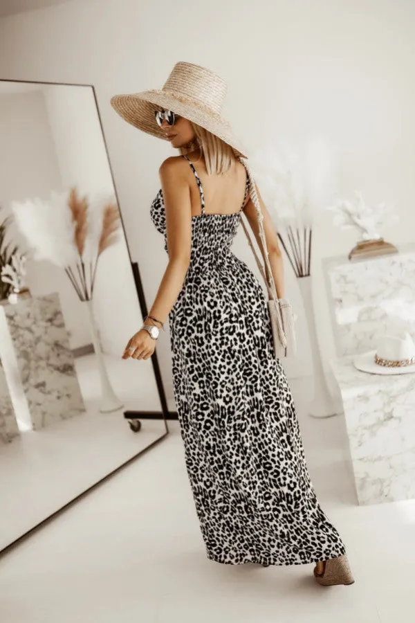 Women's Leopard Print Printing Slip Dress