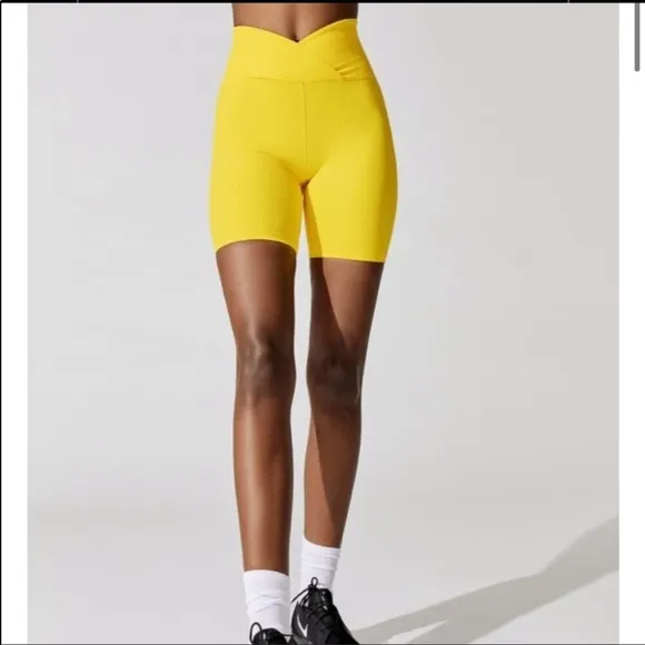 YEAR OF OURS V Waist Biker Short in Yellow, XS